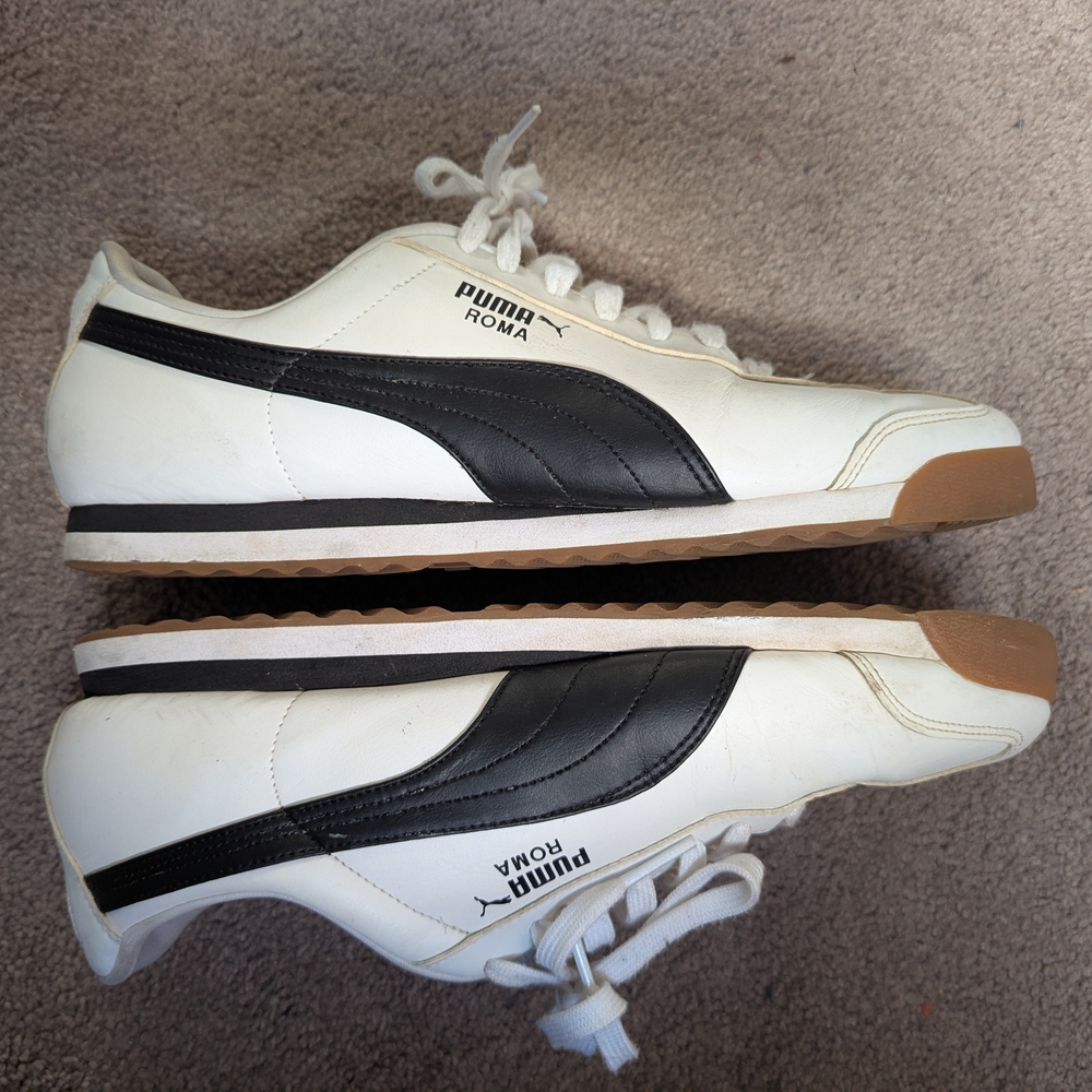 Puma Roma White and Black Men's Shoes